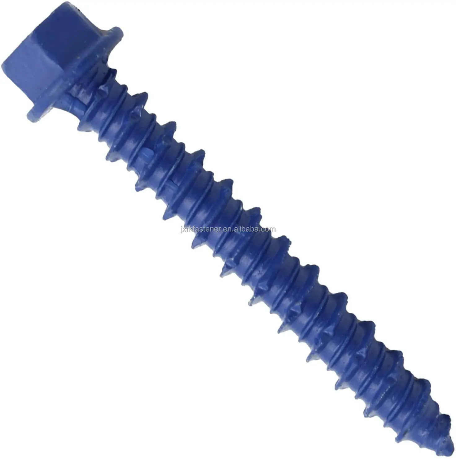 Blue Concrete Anchor Screws Carbon Steel Hardened Hex Head Concrete