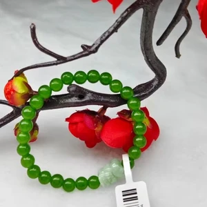 Elegant and Exquisite jasper Beaded Elastic Bracelet Natural Hotan Jade Beaded Bracelet