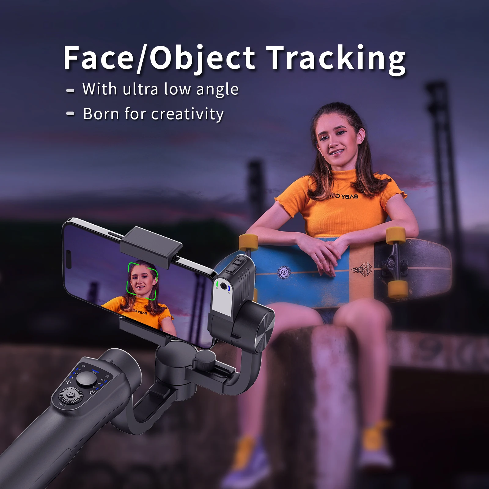 S5Bpro 3折り畳み式ジンバルハンドヘルドスタビライザー360度AI顔追跡