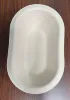 Cesta de fermentación ovalada blanca de 27 cm.
