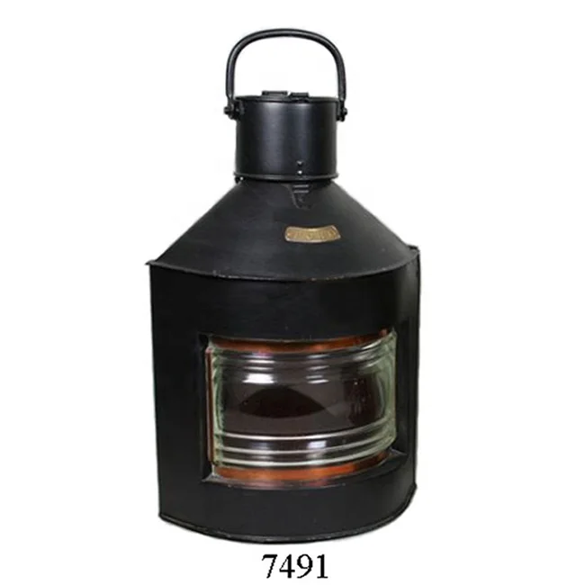Lot De 2 Lanternes Nautiques Anciennes Style Porto Et Tribord - Finition Lampe à Huile - Neuf
