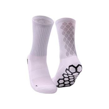 Manufacture wholesale long custom anti slip soccer grip socks with logo