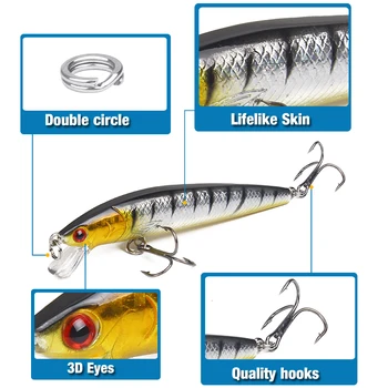 10cm/9g Hard Fishing Lure Baits Floating Minnow Artificial Bait Ocean Boat Fishing Lure for Bass Fishing – Minnow – view 4