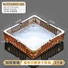 Glass square amber ashtray-extra large size