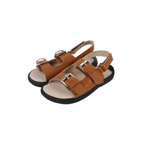 Babyhappy Eco-friendly Leather Slip-On Slides Sandals Summer Flat Anti-Slippery Kids Sandals