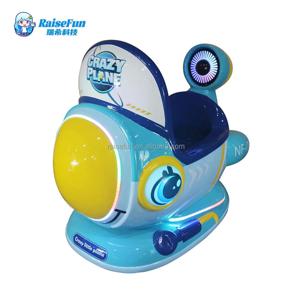 Crazy Plane Swing Machine Kiddie Ride With Game Screen Lights Music