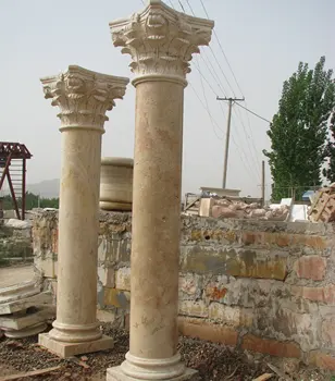 Timeless Marble Garden Columns, Sculpted Roman Pillars of Grace