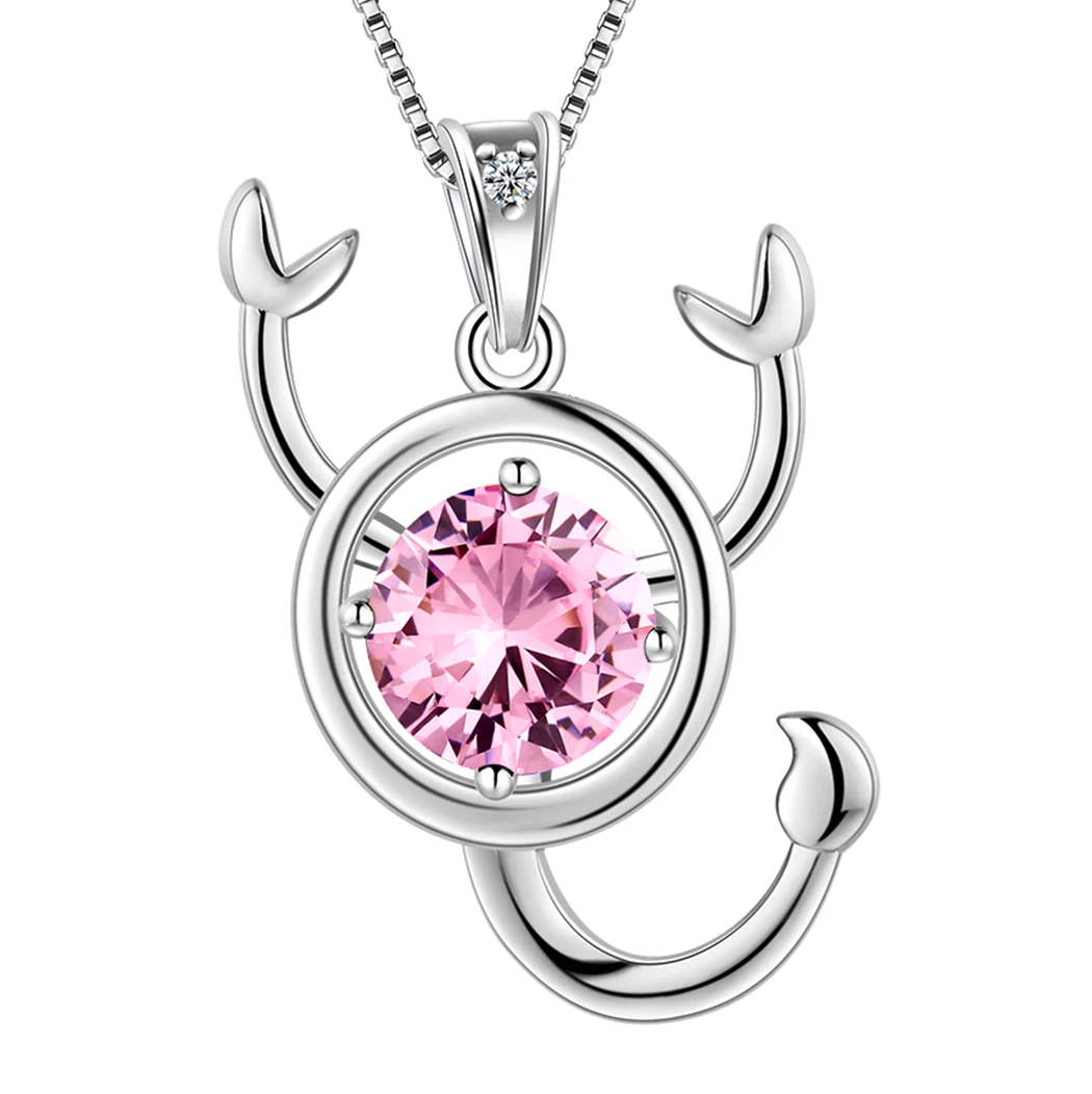 Zodiac Constellation Necklaces Women 925 Sterling Silver Crystal ...