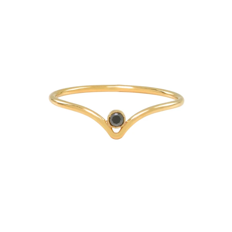 sterling silver wave stacking black diamond rings - buy stacking