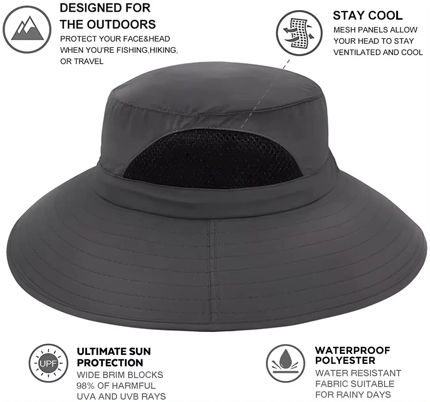 Quick Dry Sun Hat with Wide Brim for Men & Women
