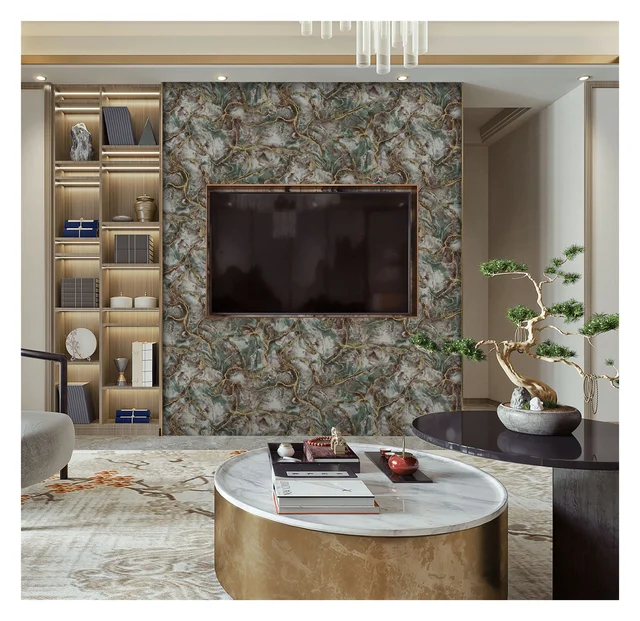 Home Decorative Modern Luxury  3D Bedroom Wall Paper Vinyl Waterproof Wallpaper