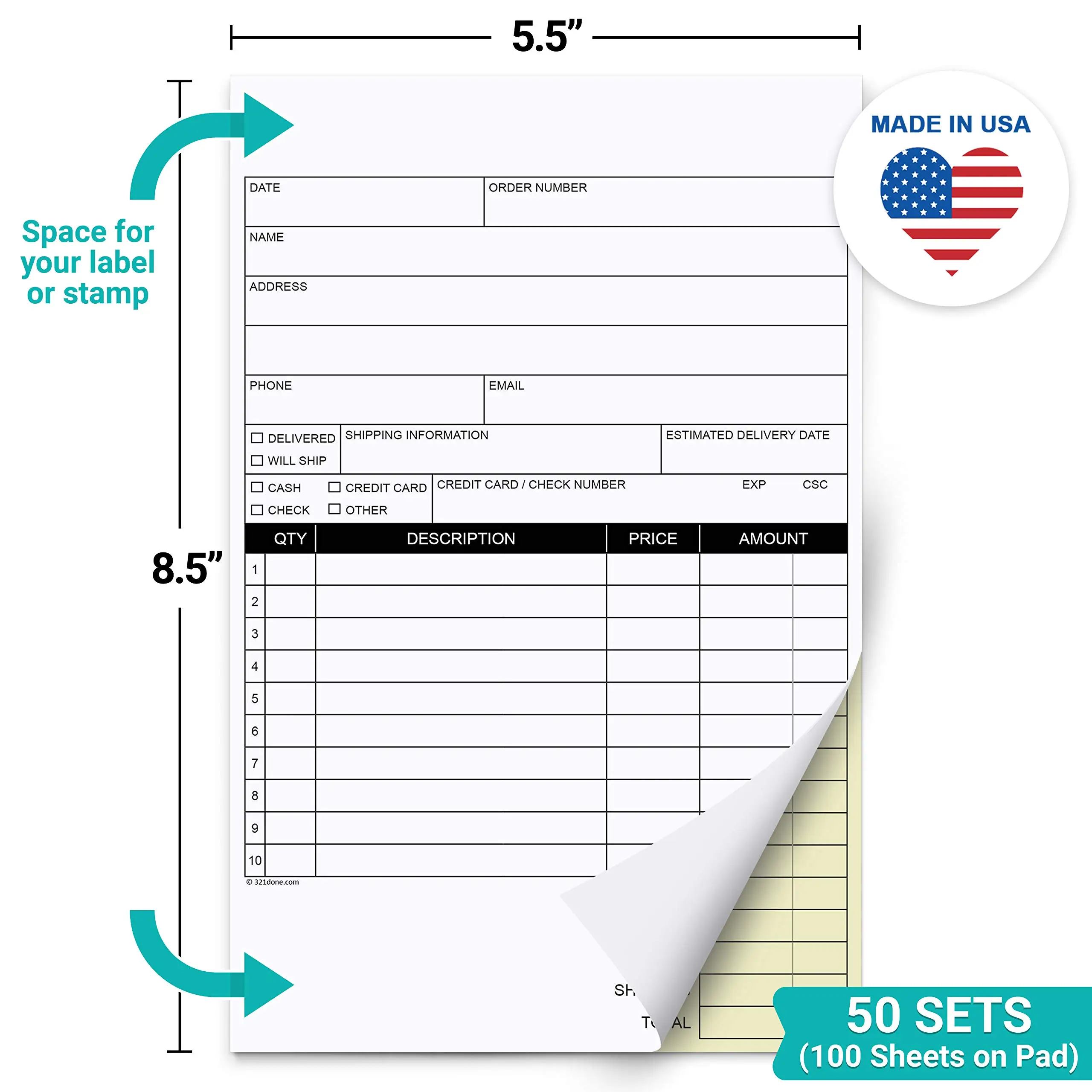 Customizable Tax Cash Receipt NCR Invoice Books Personalized Cheap Carbonless Copy Perfect Cardboard Serial Number Printing