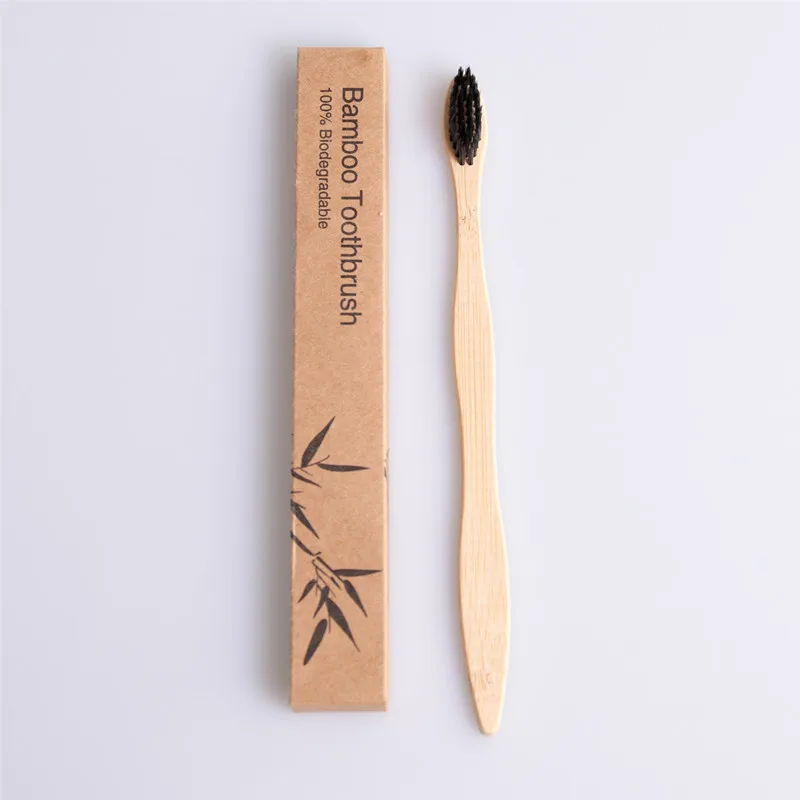 Organic Eco Friendly Bamboo Toothbrush For Adults Gourd Shaped Brush
