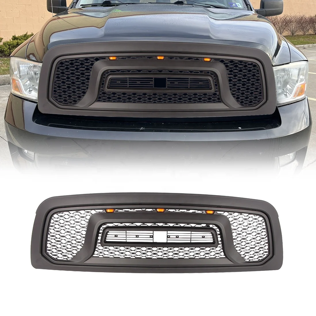 Car Grills Off Road Auto Parts Front Grille Grill With Led Lights Fit ...