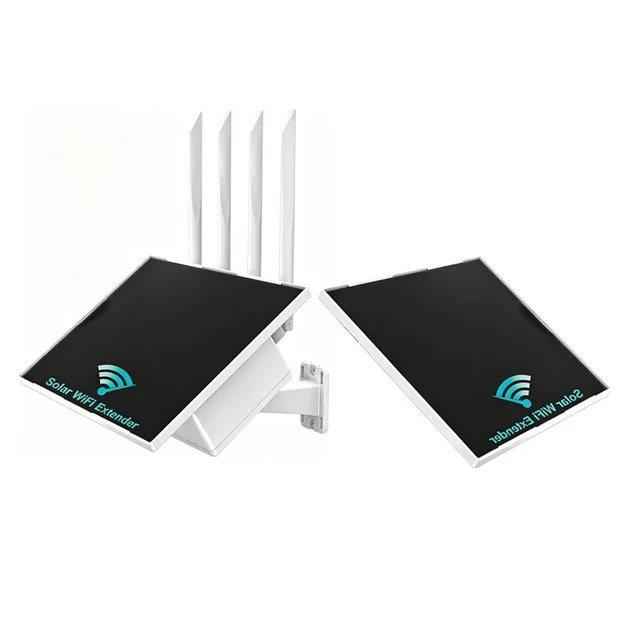 5G Dual-Band 1200 Mbps High-Speed Solar-Powered Wi-Fi Repeater Signal Amplifier for Long-Range Coverage in Black/White