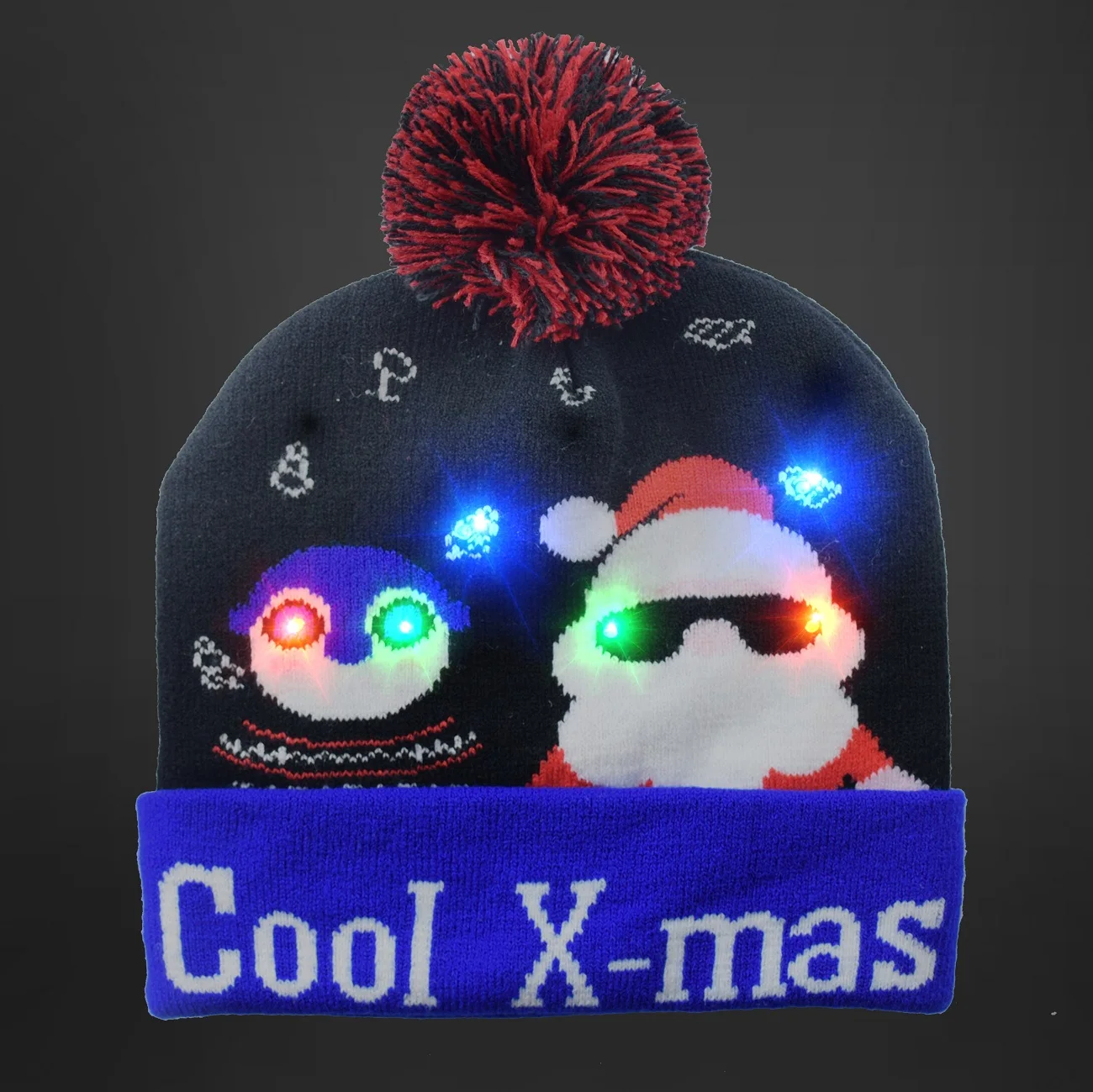 Gorro De Papá Noel Con Luces LED RichDeer - Sombrero Navideño Intermitente, Suave Y Cálido, Para Fiestas Y Decoración