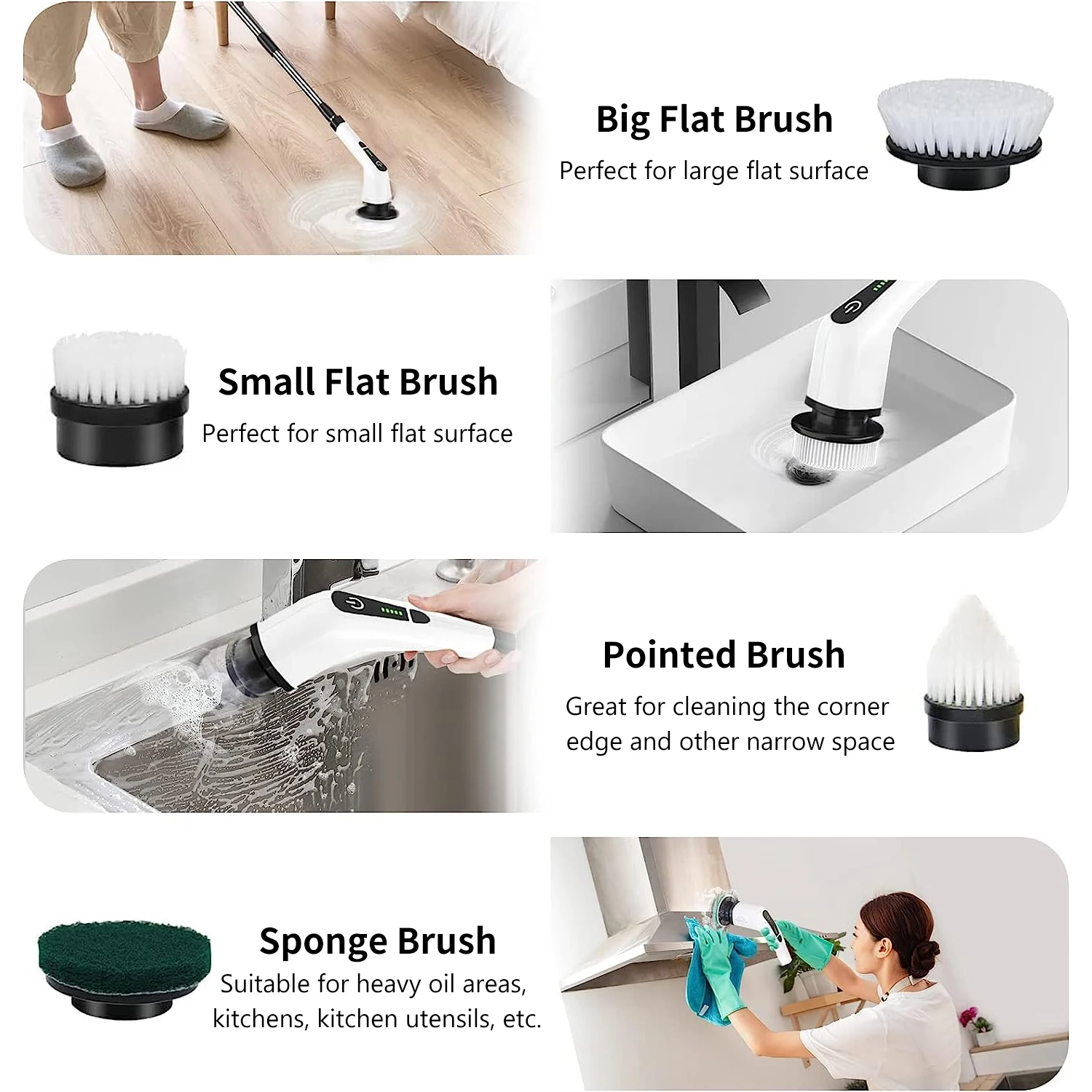 Wireless Electric Cleaning Brush Spinning Brush Cleaner 7 Replacement