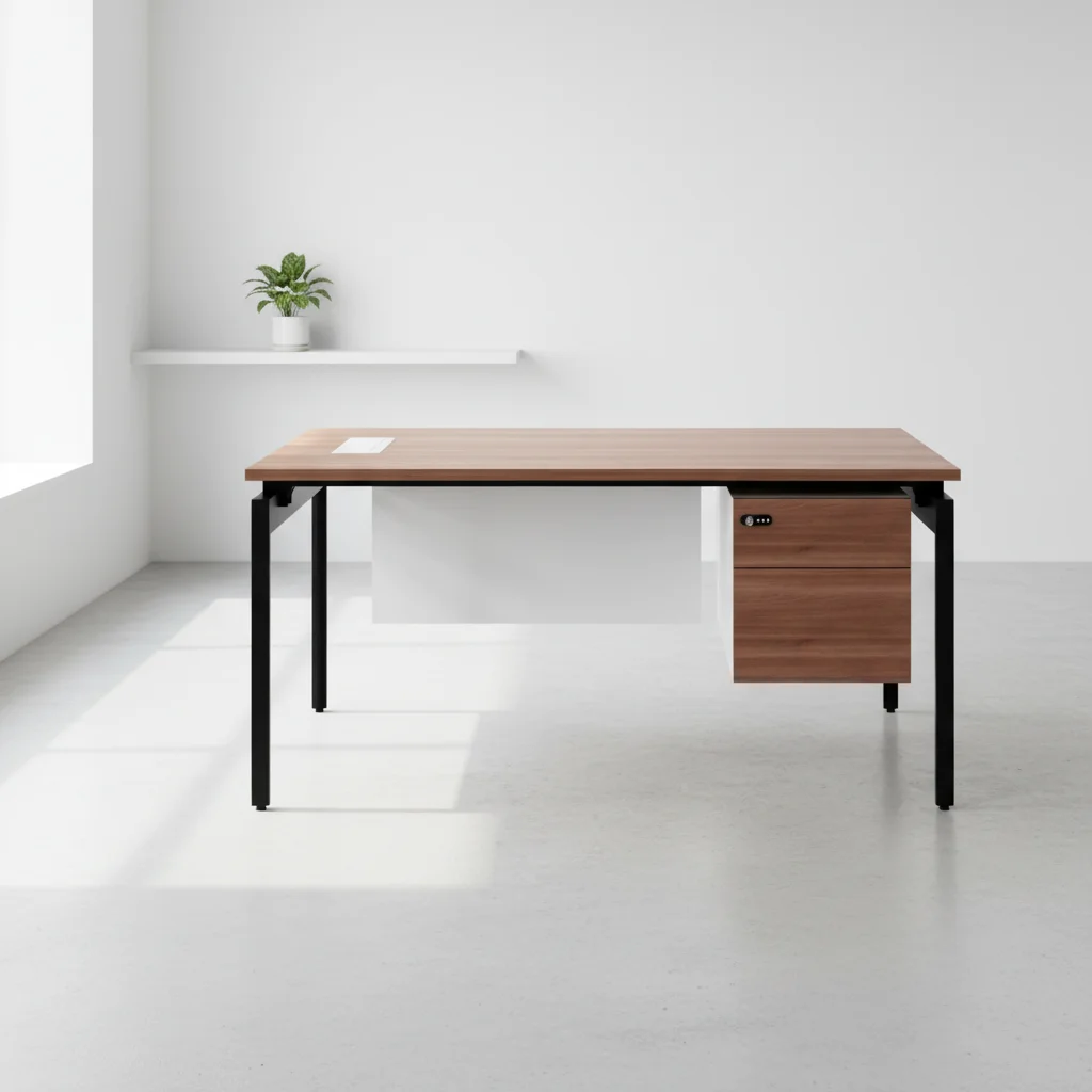 Manager Workstation Double Storage Design Wood Frame Foldable Adjustable Shelves Business Office Desk Modern Ergonomic Desks 4