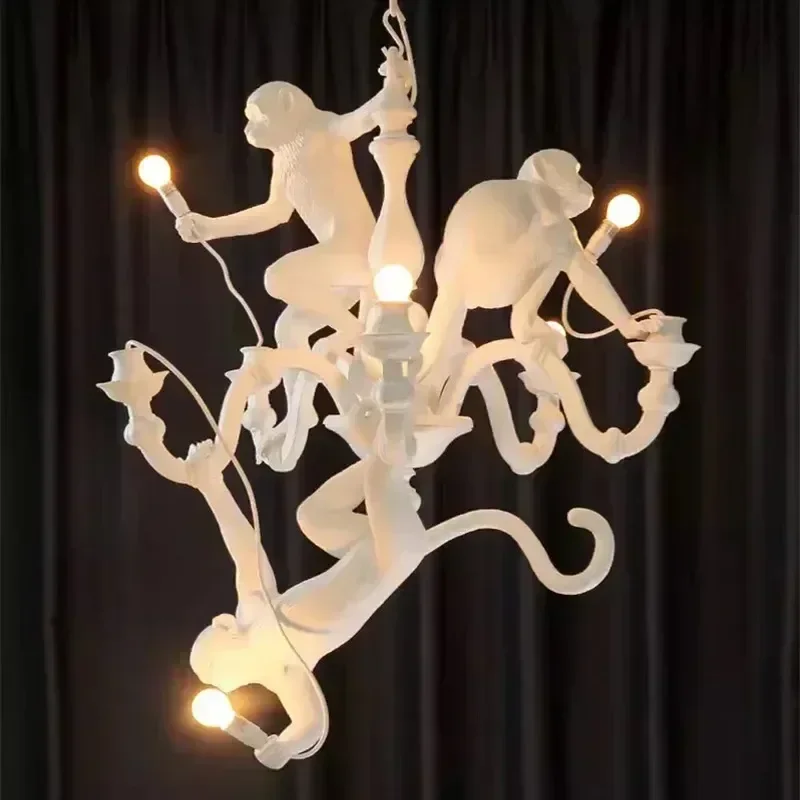 Nordic Retro Nordic Monkey LED Table Lamp Creative Senior Moving Object Hanging Restaurant Coffee Shop Bedroom Wall Light