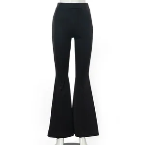 2026 New Autumn Style Casual Solid-color High-waisted Slim-fit Flared Trousers