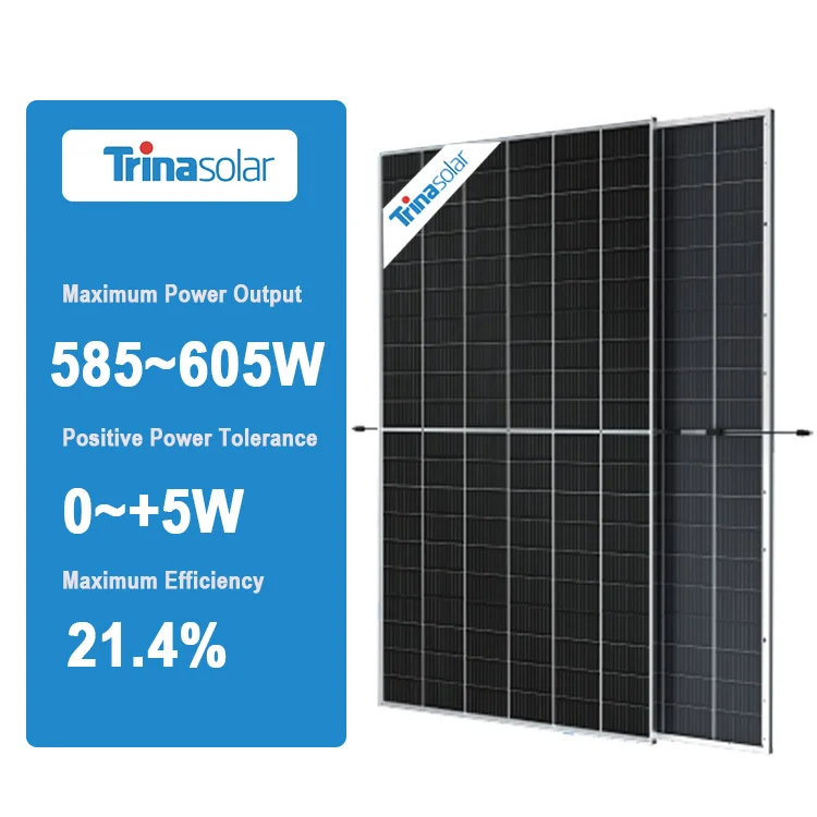 Trina Solar Panel Vertex Bifacial Dual Glass 585 605w Mono Half Cell 585w 590w 595w 600w 605w 1876