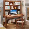Escritorio y silla de madera maciza color rosa nogal
