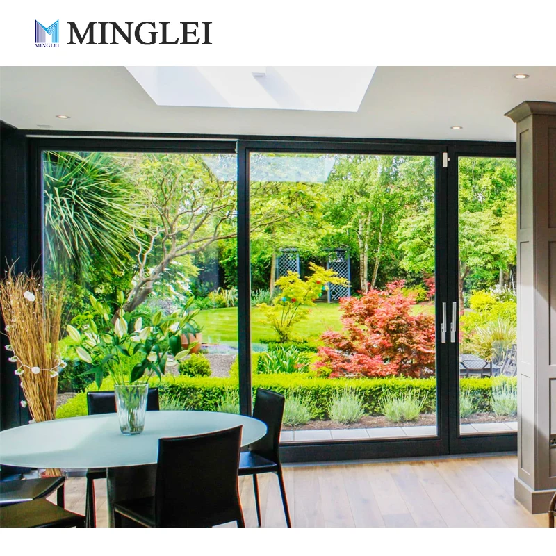 MINGLEI Aluminum Entry Sliding Door With Blind Lift and Slide Door