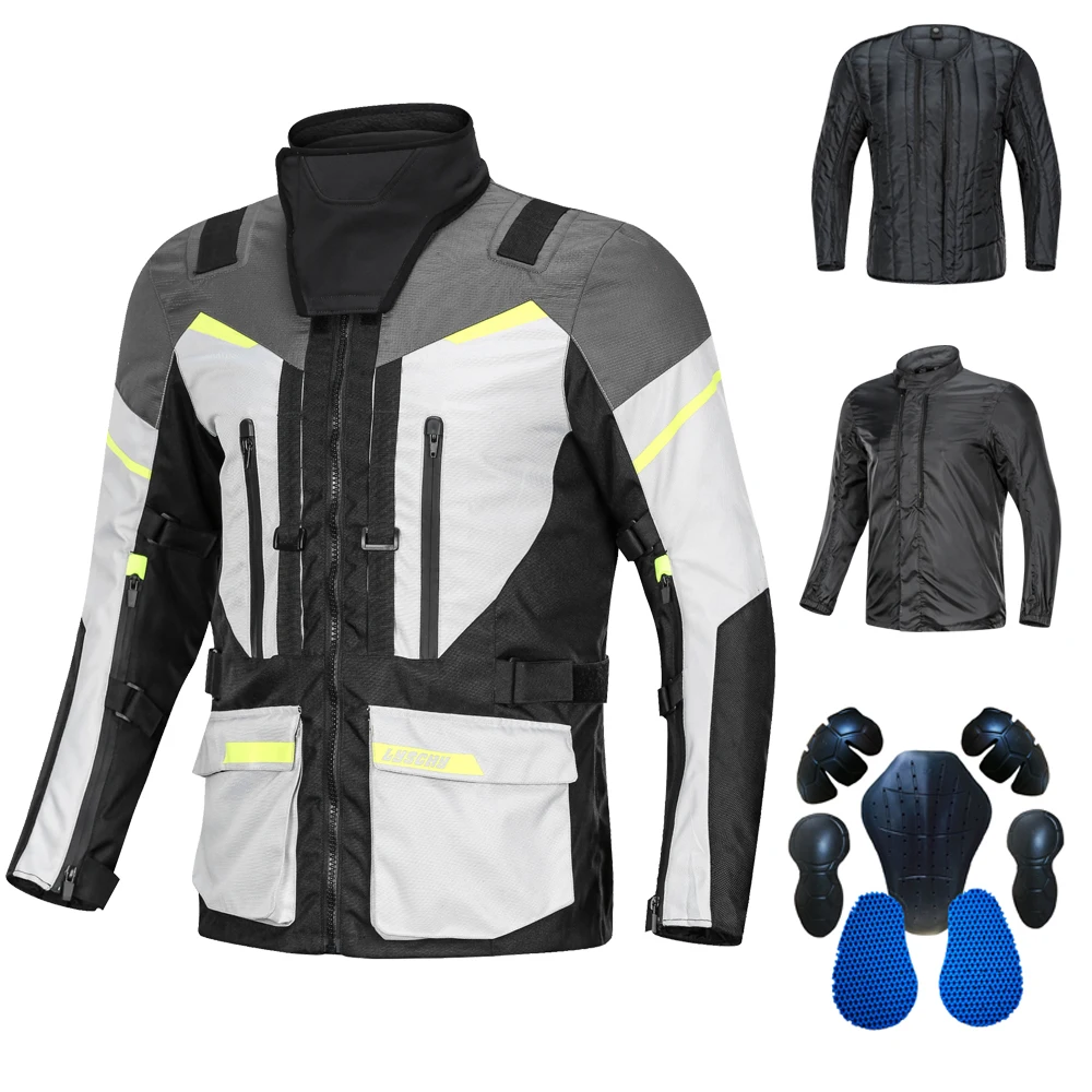 LYSCHY Новое поступление водонепроницаемый 3 в 1 мотоциклетная кожаная куртка со штанами комплект одежды зимняя утепленная одежда для мотокросса мотоциклетный жакет
