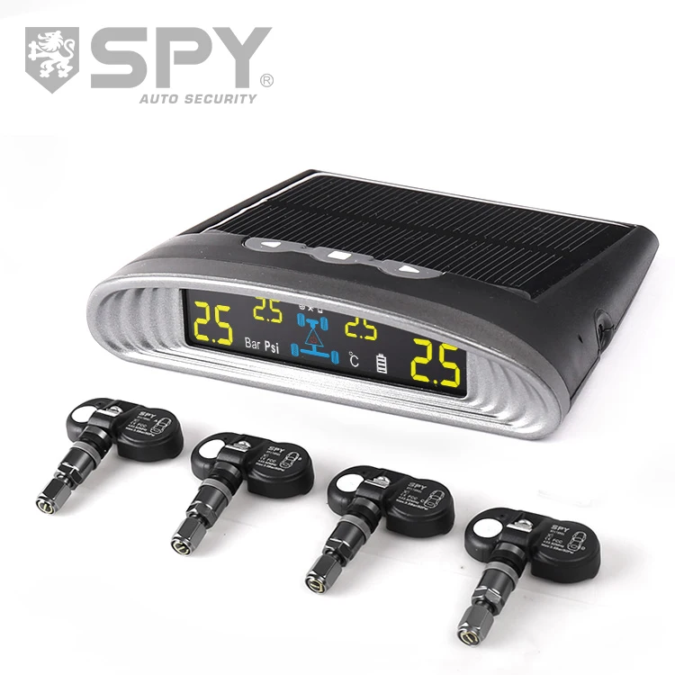 SPY V10 Digital Tire Gauges with Internal Sensor Solar Power TMPS Tire Pressure Monitoring System LCD Display Tire Gauge