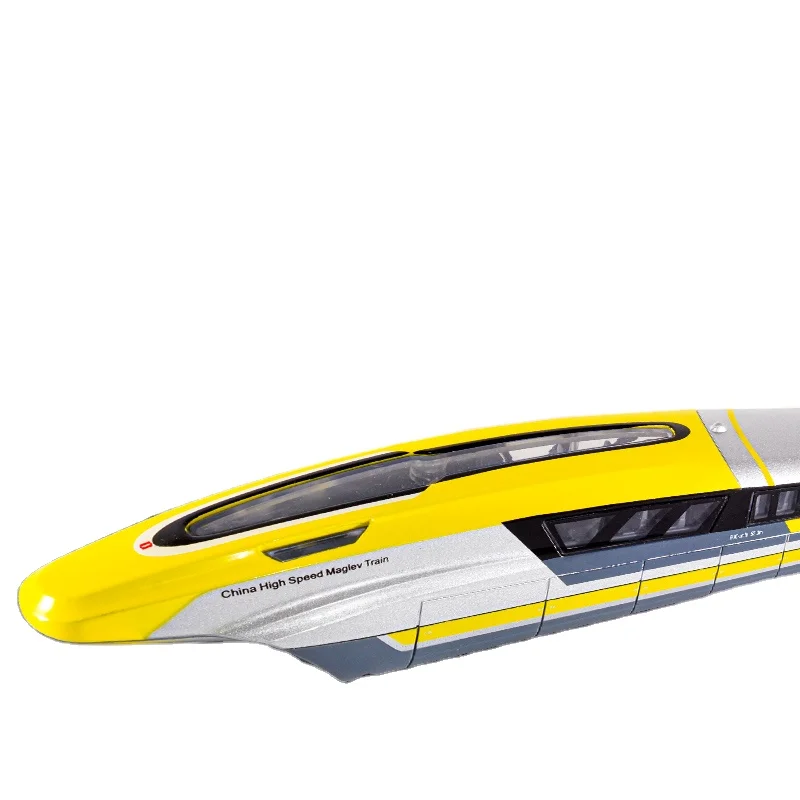 Openable Door Pull Back Train with Light and Music Blue Red Yellow Color Plastic Maglev Locomotive Toys for Kids