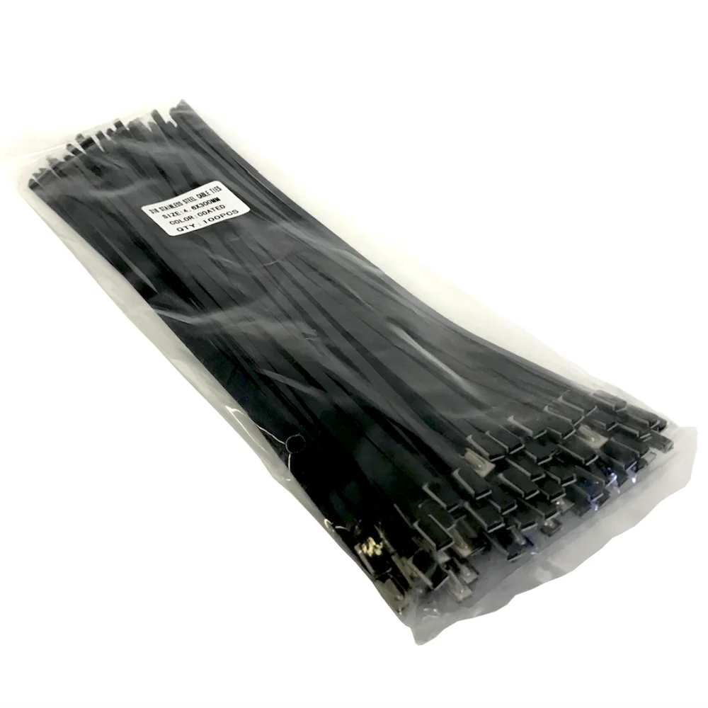 Polyester Coated Stainless Steel Cable Ties Ball Lock Type 4.6mm 7.9mm