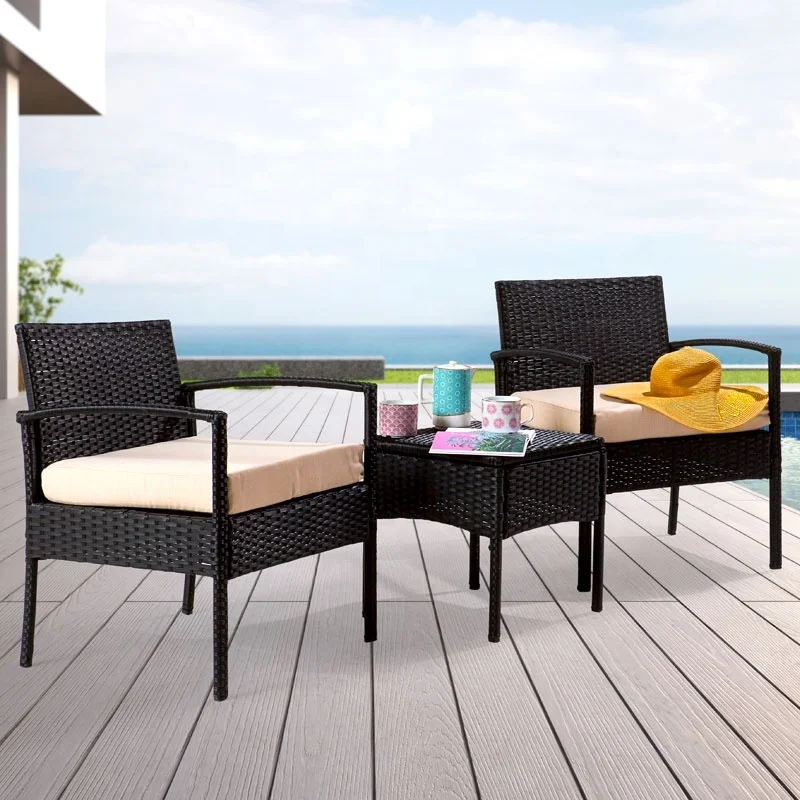 アプリケー 籐バルコニーガーデン屋外プールサイドガーデンパティオテーブルと椅子屋外籐椅子セット屋外家具 Buy Best Seller