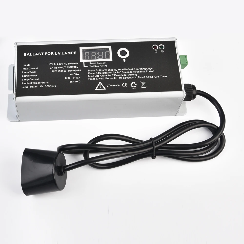 УФ-гермицидный балласт, УФ-лампа 4-55 Вт T5, УФ электронный балласт с таймером и дневным счетчиком
