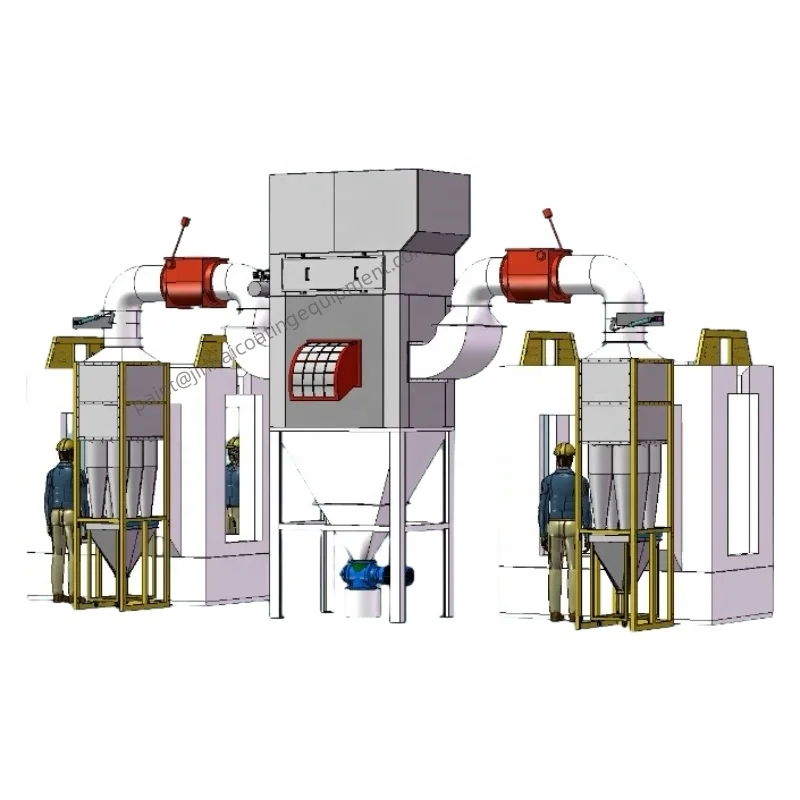 Automatic Multi-Cyclone Powder Spray Booth PLC Core Components Metal Equipment Coating Production Line Recycling Painting