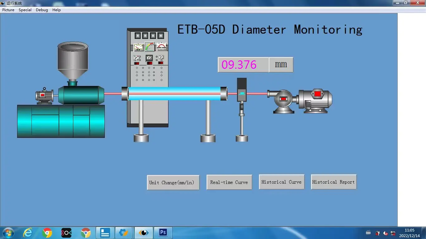ETB-05B Optical Range 0.2-30mm Plastic Laser Diameter Measuring Instrument Communication Pipe Cables Diameter Control Instrument