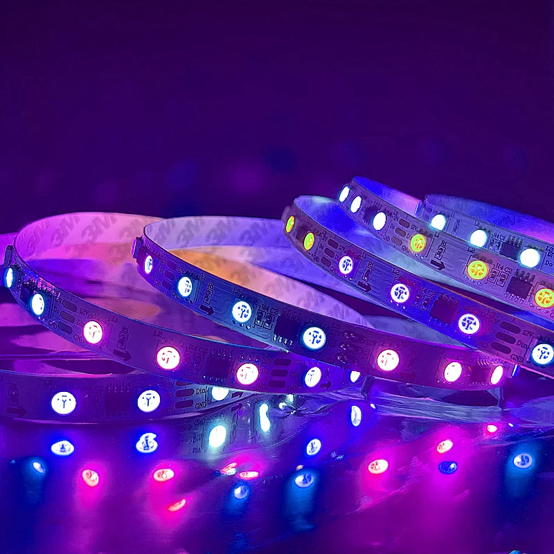 Multi-Color SMD 3535 LED Light Strip Adjustable RGBIC Environmentally Friendly Infrared Remote Control IP20 Copper Lamp Body