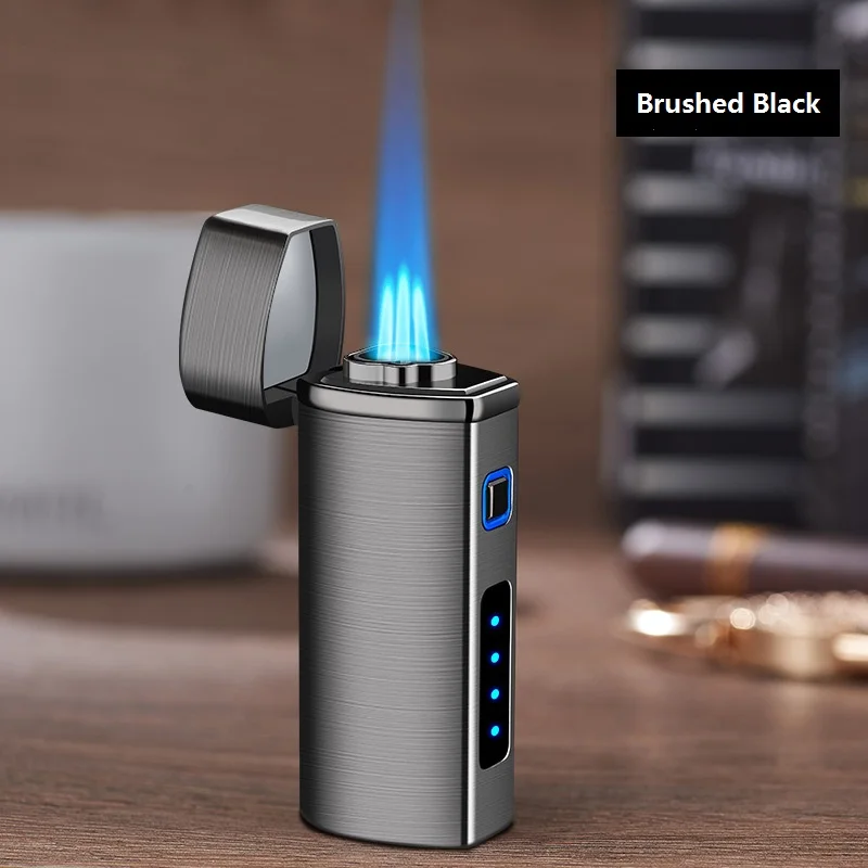 premium cigarette lighter Triple Jet Flame Butane Lighter Cigarette Torch Lighter Tobacco Cigar Punch  Cutter Modern Oil Premium Smoking Accessories Gifts