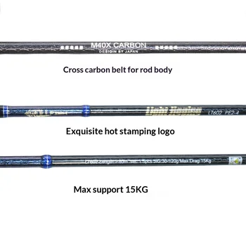 Cheery Full Fuji Carbon Sea Fishing Boat Rod Luya Rod Slow Shake/ Fast Pumping Action 1.8m-1.98m 2-Piece Hard 135cm Collapsed – Hard Lure – view 4