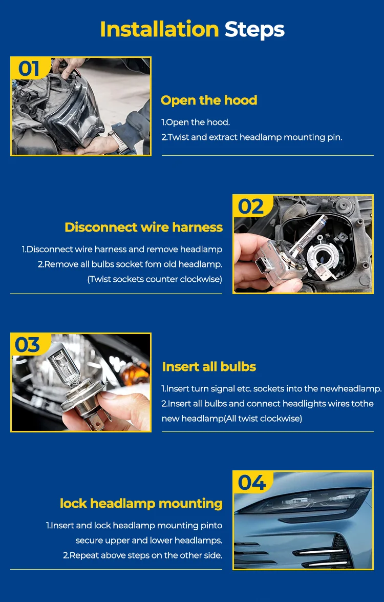 product left side combination headlight assembly for byd seal glory edition 12v 70w 4000 lm 3000k ekea 4121010 m00666-4
