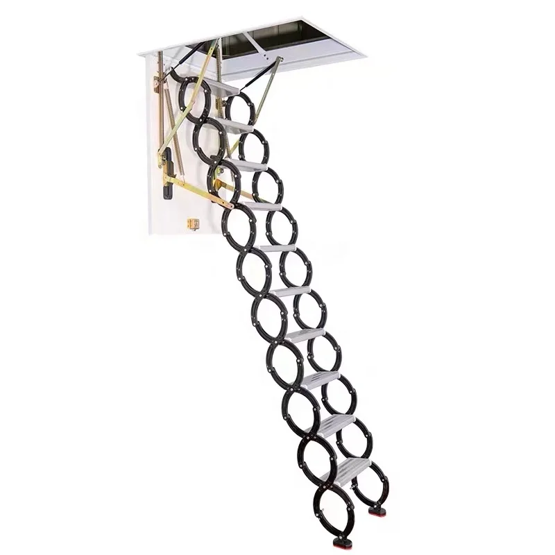 Top Mounted Attic Concealed Telescopic Stair Carbon Steel Aluminum