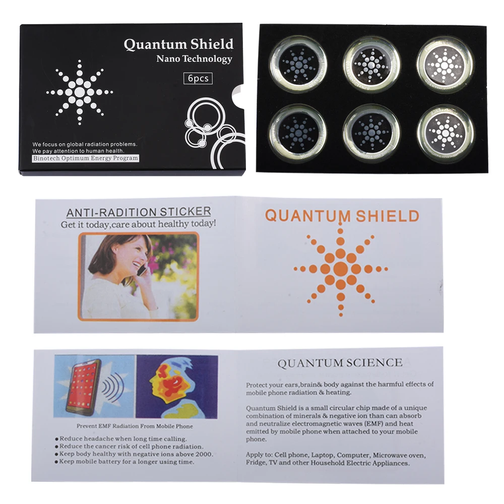 Manufacturer electromagnetic radiation shield anti radiation mobile shield with OEM, 6pcs/box  gold and silver color