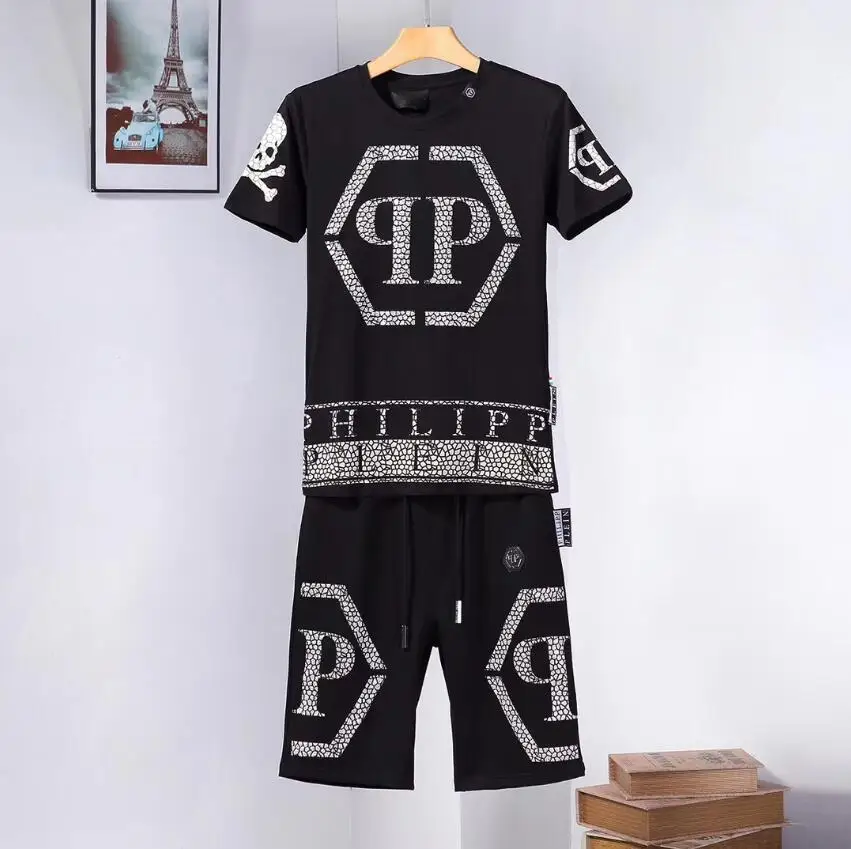 PP1:15A High quality men's summer sportswear T-shirt shorts 2 sets of casual sportswear men's clothing