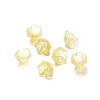 Glass flower beads - transparent yellow