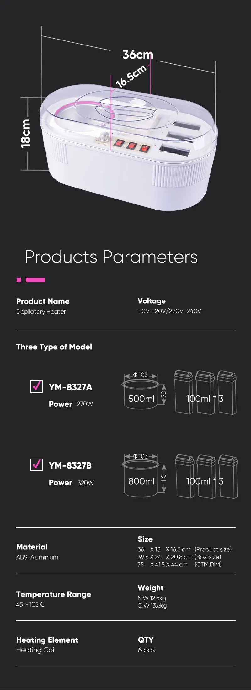 Yorkma 450g 800g Can Wax & 100ml Cartridge Roll Wax Melting Warmer