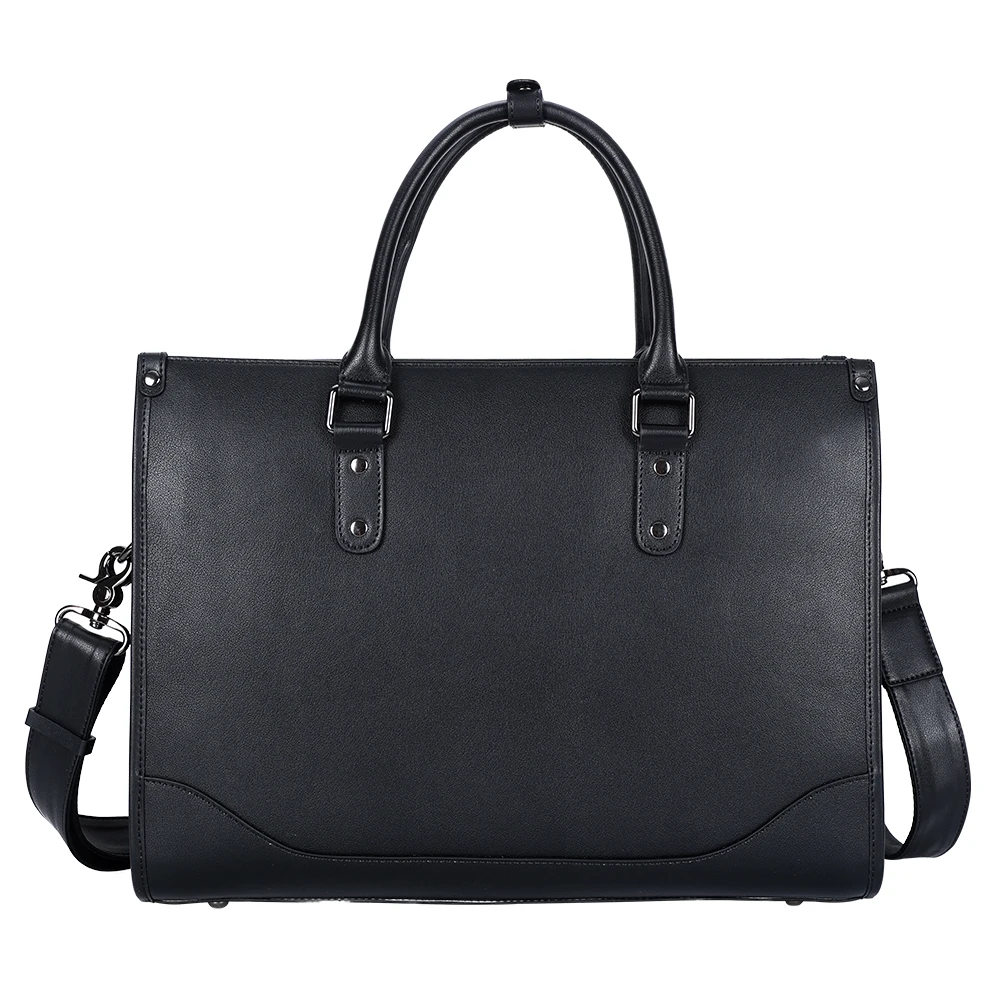 Black Full Grain Leather Cow Skin Messenger Business Handbag Handbag Bag Men Genuine Leather Computer Laptop Briefcases Bag
