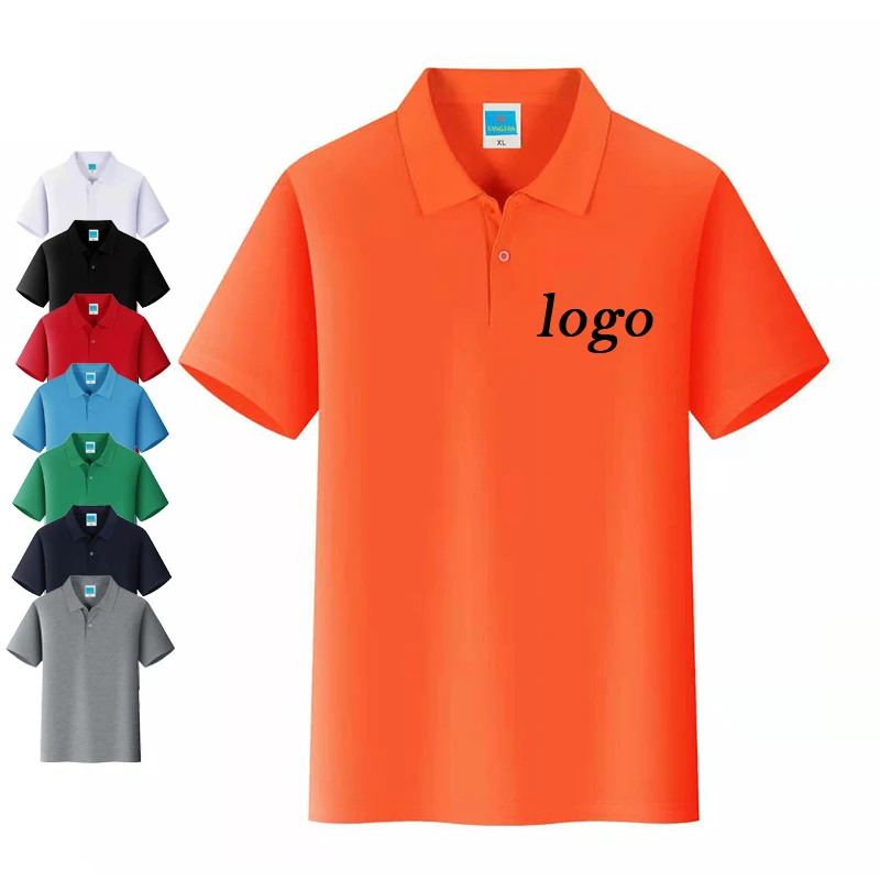 Sales Promotion Custom Logo Solid Color Plain Blank Pique Polyester Embroidery Washed T Shirt Cotton T-shirts Men's Polo Shirts
