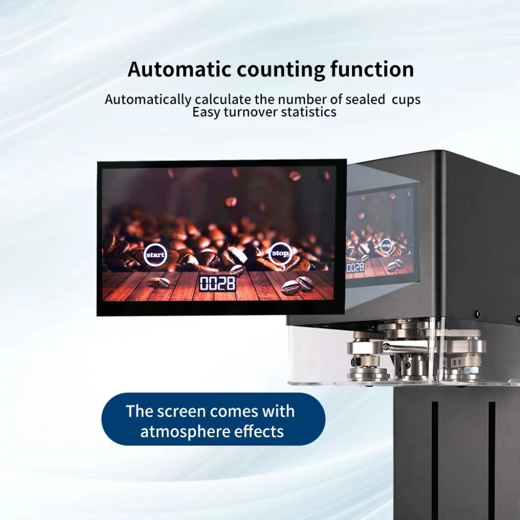 Automatic Can Sealing Machine Non-rotation PET Bottle Can Sealer Machine Pop Cup Can Seaming Machine for Bubble Tea Coffee Shop