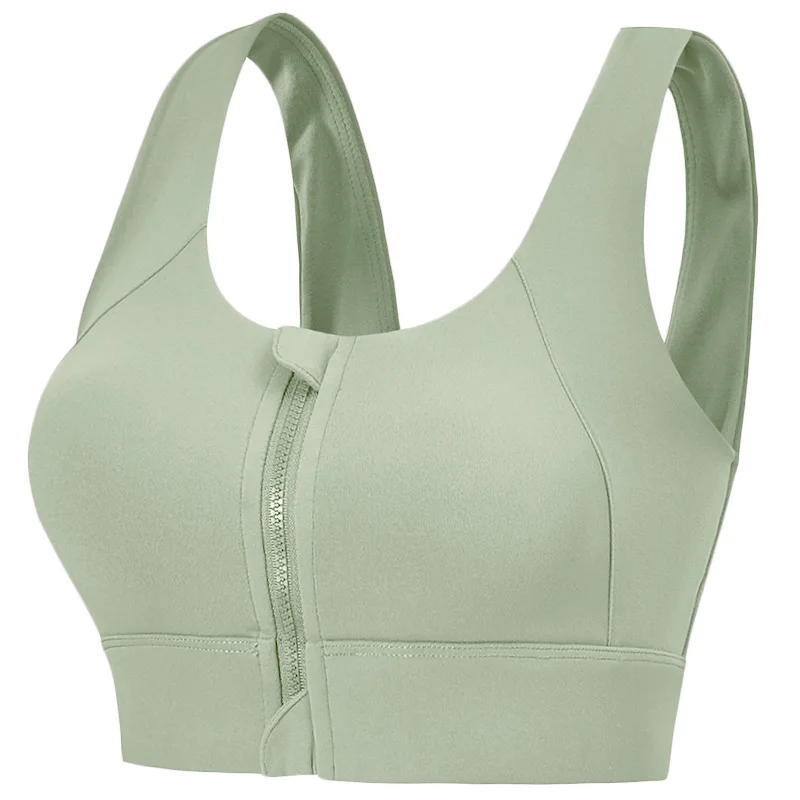 high-strength shock-absorbing sports bra with front zipper, fitness vest, yoga running b preview