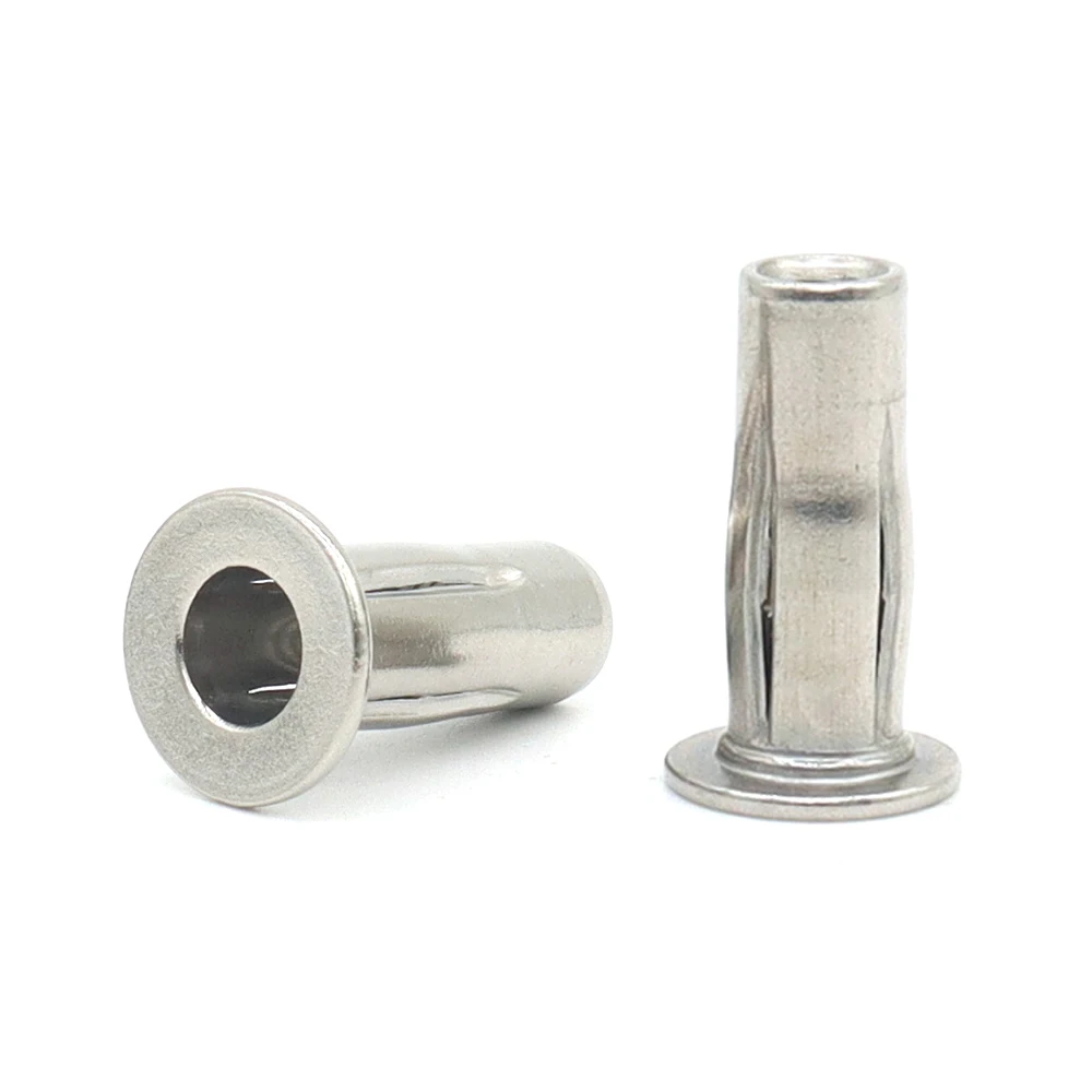 Stainless Steel Rivet Nuts, 40 Pieces Flat Head Threaded Insert