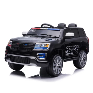 Unisex Battery-Powered Electric Ride-on Car Toy with Police Lights for 2-4 Years Made of Durable Plastic